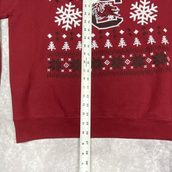 VTG Carolina Gamecocks Champion Sweatshirt Adult Large Red Holiday Vibes Snow - Picture 7 of 10